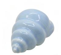 Pomo artístico para cajón de gabinete, concha marina, de un solo agujero, para armario, tocador, mesita de noche, colores pastel, base de cobre de cerámica, decoración moderna del hogar, 4,8 x 3,2 x 3