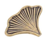 Pomo de Armario Hoja Ginkgo Latón Antiguo para Cajones | Acabado Oxidado, Tacto Cómodo y Suave, para Muebles del Hogar, Estilo Vintage Moderno