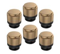 Pomo de cajón para muebles, dos tonos, parte superior plana, con opciones de montaje de tornillo, acabado negro y dorado, para dormitorio, tocador, librería, zapatero, cajón, muebles, un solo agujero