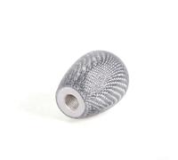 Pomo de cambio de fibra de carbono con forma de huevo de pato corto con adaptadores de rosca | para automóviles de transmisión manual, ajuste universal, agarre ergonómico, opciones negro, plateado y
