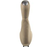 Pomo de cambio de marchas Para Renault Para Clio III 2005-2009 Para Megane II 2002-3009 Para Scenic 2003-2006 Pomo de palanca cambios cuero Funda fuelle para(Chrome Beige)