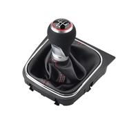 Pomo de cambio manual de cambios de 5 velocidades, cabeza circular roja con funda protectora a prueba de polvo, palanca de transmisión para Ibiza 6J Leon MK1 Golf MK4 para Golf 5 MK5 2004-2009 para