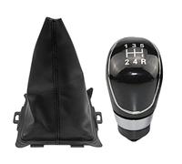 Pomo de cambio marchas Para Ford para Fiesta 2008 2009 2010 2011 2012 5/6 perilla cambio marchas Manual polaina funda bota Collar perilla palanca cambios coche cabeza Cubierta palanca camb( Black)