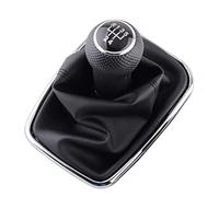 Pomo de cambio marchas Para VW Para Golf 4 Para MK4 Para GTI Para R32 Para Bora Para Jetta Marco velocidad 5/6 Palanca cambios Bota 1999-2004 Cabezal cambios coche 12 mm Cubierta palanca camb( Black)