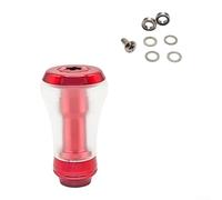 Pomo de carrete de pesca para Daiwa Tatula Stradic/Luvias Shimano/Stella/Vanquish/Twin Power PMMA mango de polímero con tubo de eje de aluminio CNC (rojo)