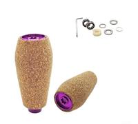 Pomo de carrete de pesca para DRT MK1 para modelos Daiwa, corcho de goma EVA con eje de metal para Zillion para Exsence para espátula para serie Metanium (2 juegos morado)