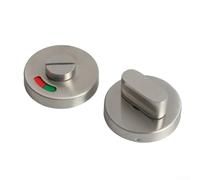 Pomo de cerradura de puerta de baño hecho de acero inoxidable con indicador de color para estado de ocupación y rotación de 360 grados para un funcionamiento suave (plateado)