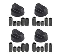 Pomo de control universal cam2, 4 piezas con pomo de control negro para horno, adecuado para todos los tipos de horno, horno, hogar, 6 a 11,5 mm, negro