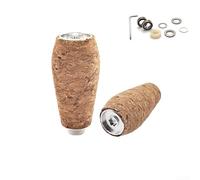 Pomo de corcho de repuesto para Daiwa, espátula para Zillion para Metanium para CURADO para ALDEBARAN para ANTARES DRT MK1 EVA+Metal 6 colores, juego (2 juegos plateados)