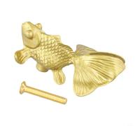 Pomo de latón macizo para gabinete, forma de animal, manija de muebles, tirador decorativo para cajón de peces para el hogar y gabinete, palanca única en tono dorado con