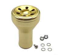 Pomo de mango de carrete de pesca de metal de repuesto para carretes Daiwa, agarre ergonómico, 39,2 mm, negro, dorado y plateado (oro)