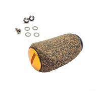 Pomo de mango de carrete para carretes Daiwa Baitcasting, mango de madera de corcho de goma suave, eje de 27 x 4 mm, compatible con Shimano, kit de repuesto de piezas de carrete de pesca, negro