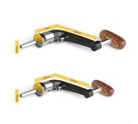 Pomo de mango de madera para carretes con balancín plegable de un solo toque y construcción de manga de metal de alta resistencia (pequeño)