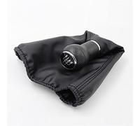 Pomo de palanca de cambios de 5 y 6 velocidades para palanca de cambios de coche, funda de repuesto para Golf 3 MK3 para Polo tipo largo de 12 mm, perilla de cambio de costura negra (color: tapa negra