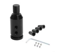 Pomo de palanca de cambios de aleación de aluminio con 3 adaptadores (8/10/12 mm) para palanca de cambios no roscada, repuesto universal para el interior del coche, (negro)