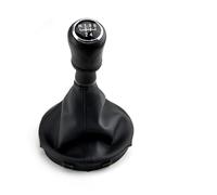 Pomo de palanca de cambios de coche Pomo de cambio marchas cuero con funda protectora para Transporter T5 .1 T6 Gp 2003-2011(Negro,5)