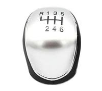 Pomo De Palanca De Cambios De Cuero For Coche 5/6, Compatible Con S-Max C-Max Kuga Galaxy Mondeo 4 Mk4 Transit Tourneo Connect Focus, Accesorios For Automóviles (Color : 6-Speed Silver)