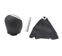 Pomo de palanca de cambios de funda interior de repuesto para Renault Laguna II 2001-2008, adaptador de manillar de cuero, 6 velocidades, actualización interior (rojo) (negro)