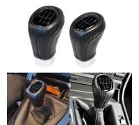 Pomo de palanca de cambios de metal negro para BMW E60 E87 E90 Metal Gear | Construcción de piel sintética y metal, ajuste de transmisión manual, instalación perfecta para modelos E39 E46 (6