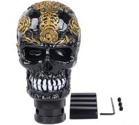 Pomo de palanca de cambios estilo calavera fabricado con ABS con enfoque en la integridad estructural y sensación de cambio constante (dorado)