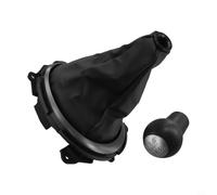 Pomo de palanca de cambios manual de 5 velocidades para 2009-2015 con cubierta de cuero negro, mango de palanca de cambios ABS a prueba de polvo para actualización interior del coche (cabeza +