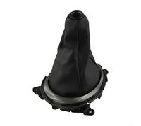 Pomo de palanca de cambios manual de 5 velocidades para ajuste 2009-2015 con cubierta de cuero negro, manija de palanca de cambios ABS a prueba de polvo para actualización interior del coche (cubierta