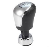 Pomo de palanca de cambios manual de cuero para Ford Focus C-max para Galaxy Kuga Mk2 Mk3 Shifter Handball 5 6 velocidades negro blanco interior del coche 2007 a 2021 (5 velocidades)