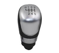 Pomo de palanca de cambios manual para Fiesta 2008-2014, funda de piel para maletero, palanca de cambios de coche, palanca de cambios (perilla de 5 velocidades negra) (perilla de 6 velocidades