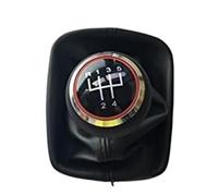 Pomo de palanca de cambios para coche Para A3 Para S3 Para 8P Para Sportback Cabezal De Cambio De Velocidad 5 Velocidad 6 Velocidad Manual MT Perilla Cambio Marchas Con Perilla Cuero Rojo( 5 Speed)