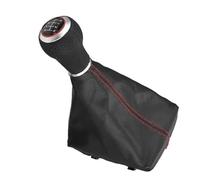 Pomo de palanca de cambios para coche Para A4 S4 8K para A5 8T para Q5 8R 2007 2008 2009 2010 2011-2015 cuero PU 6 velocidades perilla cambio Manual coche cubierta de bota de polaina( Grey)