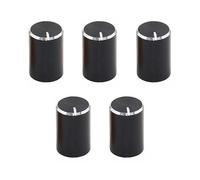 Pomo de potenciómetro de aleación de aluminio, 5 unidades de 10 x 15 mm, perilla de potenciómetro para interruptor de aparato electrónico, tapa de amplificador de volumen (negro)