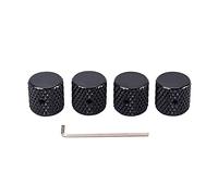 Pomo de potenciómetro de control electrónico de aluminio negro para control de volumen, perilla de guitarra eléctrica para eje de 6 mm de diámetro
