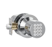 Pomo de puerta con teclado, cerradura de puerta con código, cerradura de puerta con teclado de entrada sin llave con manija para puerta delantera, garaje, hogar, apartamento, cromo satinado