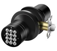 Pomo de puerta con teclado, cerradura de puerta de entrada sin llave, cerradura de código electrónico negro, modo de silencio, modo de paso, fácil de instalar para el hogar, oficina, hotel, dormitorio
