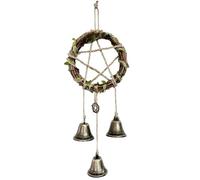 Pomo De Puerta De Campanas De Bruja - Campanas De Viento Wiccan | Pentagrama Charm Brujas Campanas | Suministros De Brujas De Cosas Estéticas | Campanas Colgantes Vintage | Campanas De Perilla De Puer