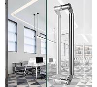 Pomo de Puerta de Vidrio con Tubo Redondo, Barra de Empuje de Entrada de Superficie Lisa, Barra de Agarre Moderna para Puerta de Tienda, manija de Puerta de Granero de do