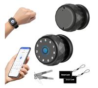 Pomo de Puerta Inteligente, Cerradura de Puerta con Huella Dactilar con Teclado, Control Biométrico y por App, Entrada sin Llave para Habitación, Garaje, Oficina, Apartamento