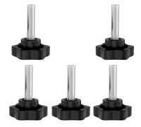 Pomo de repuesto de rosca M6 x 10 mm, color negro, tornillo de apriete manual, perilla de repuesto, 5 unidades