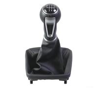 Pomo manual de cuero para palanca de cambios con costuras negras para Seat Ibiza IV 6j 2009 2010 2011 2012 2013 2014 2015 modelos (6 velocidades)