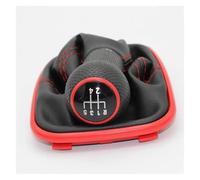 Pomo palanca cambios del coche Pomo de cambio marchas 5 velocidades para coche, pomo cuero, funda protectora contra el polvo, compatible con para Leon 2000 2001, compatible para Toledo 1999