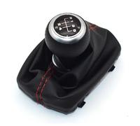 Pomo Palanca Cambios para A4 B6 B7 2000-2008 Perilla Palanca Cambios Manual5 6 Velocidades con Cubierta De Cuero Antipolvo Pomo Palanca Cambios Coche(5 Speed-silver-02)