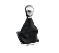 Pomo Palanca Cambios para Focus 2 MK2 2005-2008 Marco Pequeño Pomo De Cambio De Marchas De 5/6 Velocidades Funda De Cuero para Palanca De Cambios Handball Palanca Velocidad(Silver 6 Speed)