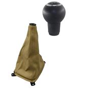 Pomo Palanca Cambios Para KIA Para Sportage 2007-2012 Cubierta Manija Caja Cambios Manual 5 Perilla Cambio Velocidad Palanca De Arranque Interruptor Manija De Cuero Palanca Cambio Marchas(Beige)