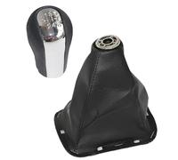 Pomo Palanca Cambios para Toyota para Avensis T25 MK2 II 2003 2004 2005 2006 2007 2008 2009 Perilla De Cambio De Marchas De Cuero PU(6 Speed Chrome)