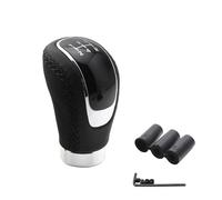 Pomo Palanca Cambios Perilla Cambio Universal 5 Velocidades Cuero para Transmisión Manual Antideslizante Diseño Ergonómico Accesorios para Automóviles Pomo Palanca Cambios Coche(Black Stitch)