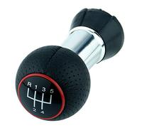 Pomo palanca de cambios compatible para Audi A1 A3 A4 A5 A6 Q3 Q5 - negro rojo - 5 velocidades marchas - perforado - para transmisión Manual - (A260-4)