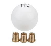 Pomo Palanca de Cambios,Palanca de Cambios Coche Coche Universal 5 Velocidad Manual Bola Redonda Redondea Mando Mando de la Palanca de Bola Hilo(White)