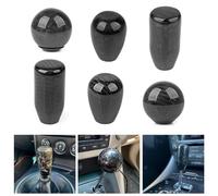 Pomo Palanca de Cambios,Palanca de Cambios Coche Perilla de cambio de marchas Manual de fibra de carbono ovalada/esférica Universal de estilo con 3 adaptadores for la mayoría de las decoraciones de au