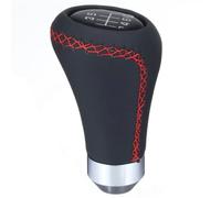 Pomo Palanca De Cambios Rojo Negro Stitche Universal 6 Velocidades Coche Palanca De Cambios Manual Cuero PU(Red)