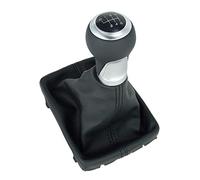 Pomo palanca de cambios y Funda palanca de cambios compatible para Audi A4 B8 A5 8T Q5 8R - 6 velocidades marchas - con Marco - negro - para transmisión Manual - (A258-1)